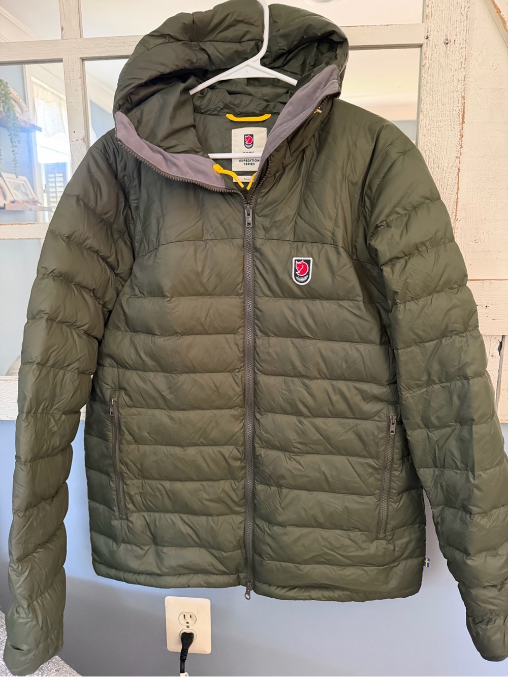 Fjällräven Men’s Expedition Pack Down Hoodie Jacket Green Size L